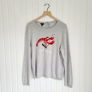 Talbots Women's XLP Lobster Santa Claws Sweater